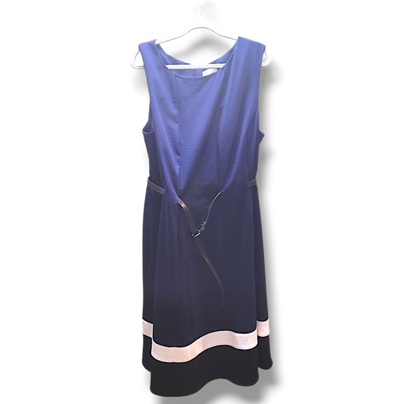 Calvin Klein Dresses & Skirts - Calvin Klein Navy Blue Belted Dress